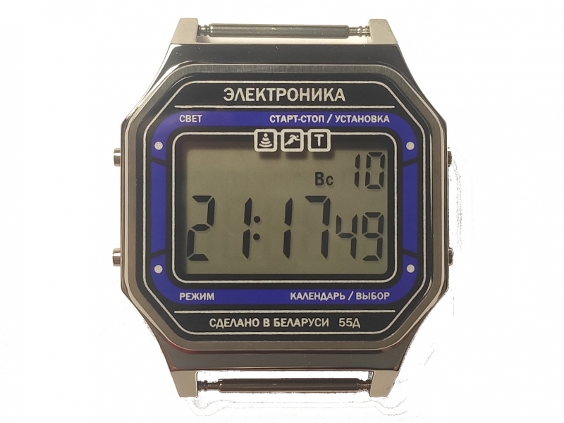 Часы Электроника 55Д / 0600102 нерж.сталь